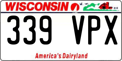 WI license plate 339VPX