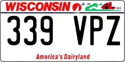 WI license plate 339VPZ