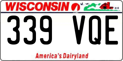 WI license plate 339VQE