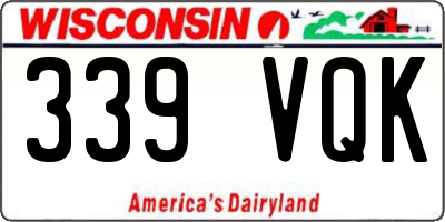 WI license plate 339VQK