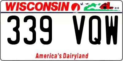WI license plate 339VQW