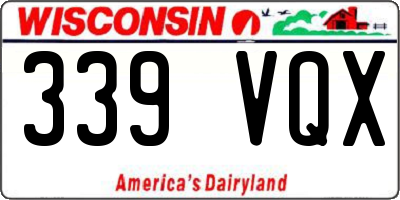 WI license plate 339VQX