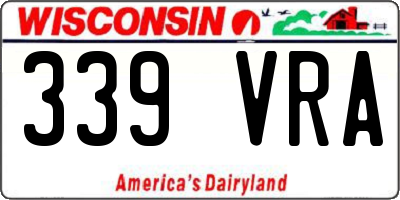 WI license plate 339VRA