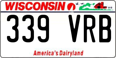 WI license plate 339VRB