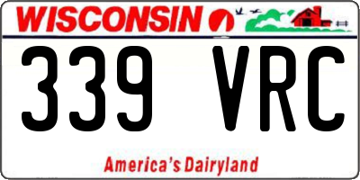 WI license plate 339VRC