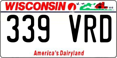 WI license plate 339VRD