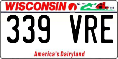 WI license plate 339VRE