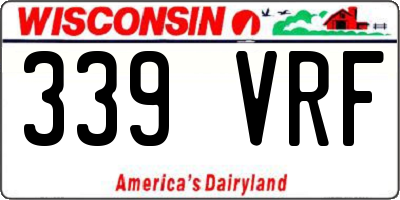 WI license plate 339VRF