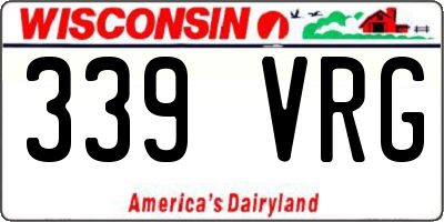 WI license plate 339VRG