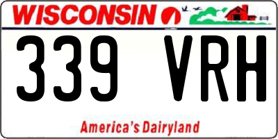 WI license plate 339VRH