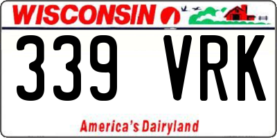 WI license plate 339VRK