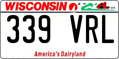 WI license plate 339VRL