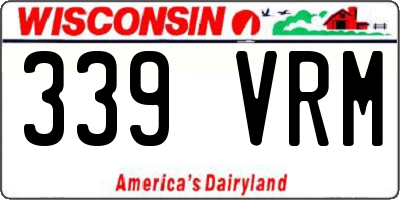 WI license plate 339VRM