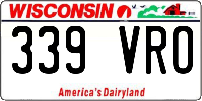 WI license plate 339VRO