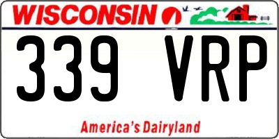 WI license plate 339VRP