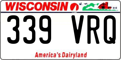 WI license plate 339VRQ