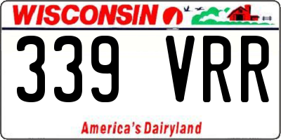 WI license plate 339VRR
