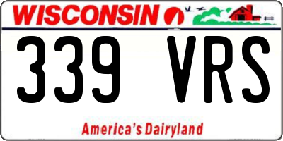 WI license plate 339VRS