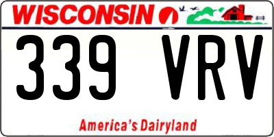 WI license plate 339VRV