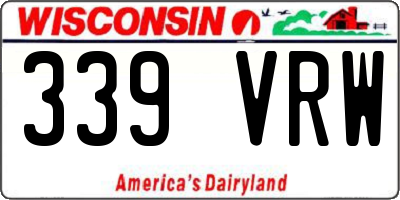WI license plate 339VRW
