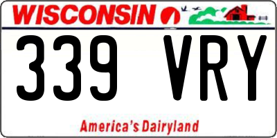 WI license plate 339VRY