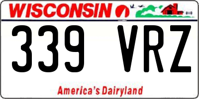 WI license plate 339VRZ