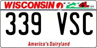 WI license plate 339VSC