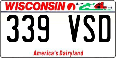 WI license plate 339VSD