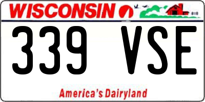 WI license plate 339VSE