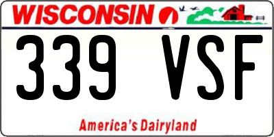 WI license plate 339VSF
