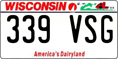 WI license plate 339VSG
