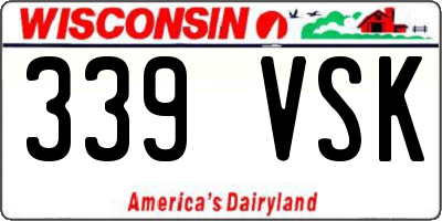 WI license plate 339VSK