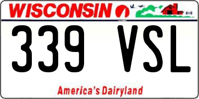 WI license plate 339VSL