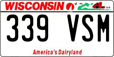 WI license plate 339VSM