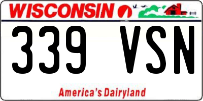 WI license plate 339VSN