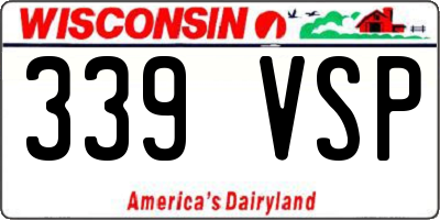 WI license plate 339VSP
