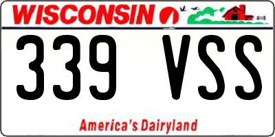 WI license plate 339VSS
