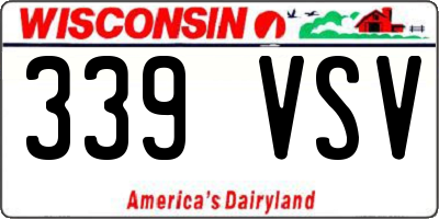 WI license plate 339VSV