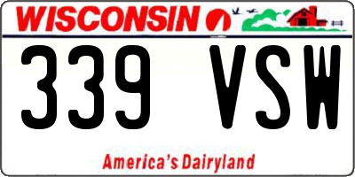 WI license plate 339VSW