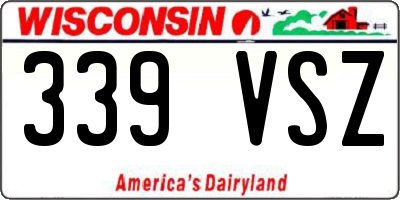 WI license plate 339VSZ