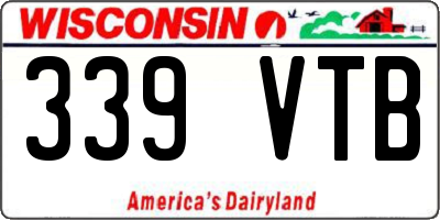 WI license plate 339VTB