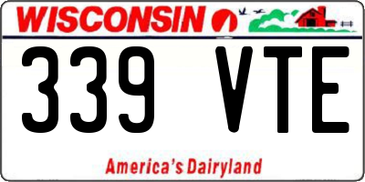 WI license plate 339VTE