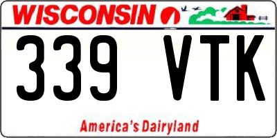 WI license plate 339VTK
