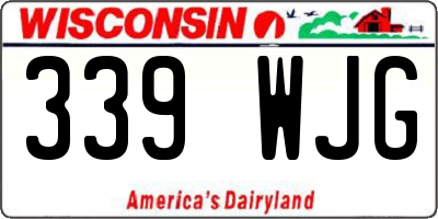 WI license plate 339WJG