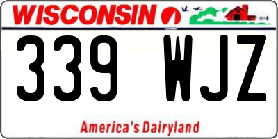 WI license plate 339WJZ