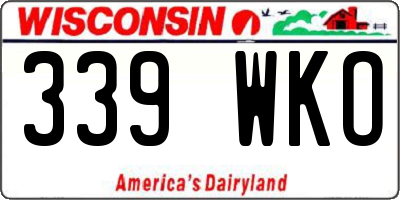 WI license plate 339WKO