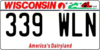 WI license plate 339WLN