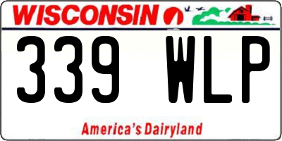 WI license plate 339WLP
