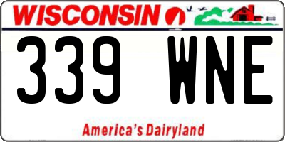 WI license plate 339WNE