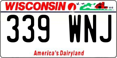 WI license plate 339WNJ